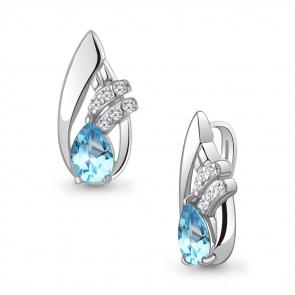 Серебряная подвеска AQUAMARINE с топазом и фианитом А2540205А фото