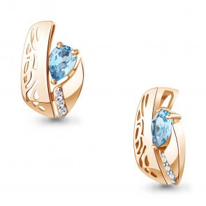 Подвеска из золочёного серебра AQUAMARINE с топазом и фианитом А2540305А-п фото