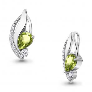 Серебряная подвеска AQUAMARINE с фианитом и хризолитом А2541507А фото