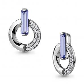 Серебряная подвеска AQUAMARINE с фианитом и танзанитом А25423603А фото