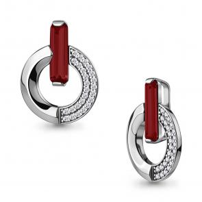 Серебряная подвеска AQUAMARINE с фианитом и гранатом А2542385А фото