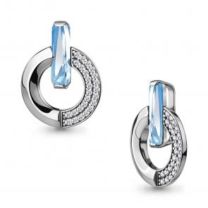 Серебряная подвеска AQUAMARINE с фианитом и турмалином А2542388А фото