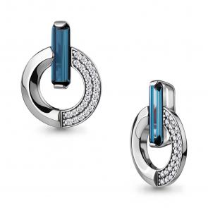 Серебряная подвеска AQUAMARINE с фианитом и Лондон топазом А2542393А фото