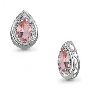 Серебряная подвеска AQUAMARINE с фианитом и морганитом А2542590А фото