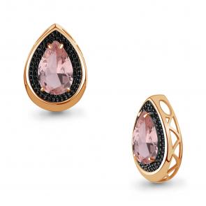 Подвеска из золочёного серебра AQUAMARINE с ювелирным кристаллом и морганитом А2542590Ч-п фото