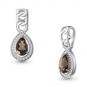 Серебряная подвеска AQUAMARINE с фианитом и кварцем А2543601А фото