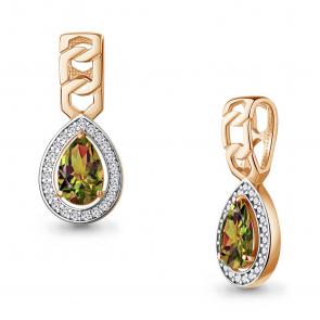 Подвеска из золочёного серебра AQUAMARINE с фианитом и султанитом А2543619А-пк фото