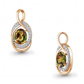 Подвеска из золочёного серебра AQUAMARINE с фианитом и султанитом А2544919А-пк фото