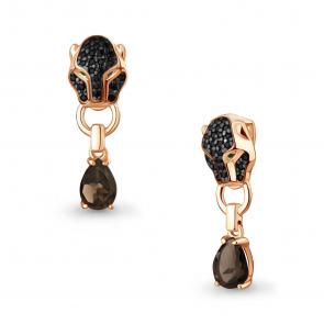 Подвеска из золочёного серебра AQUAMARINE с кварцем, гидротермальным изумрудом и ювелирным кристаллом А2546101ГЧ-п фото