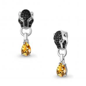 Серебряная подвеска AQUAMARINE с цитрином, гидротермальным изумрудом и ювелирным кристаллом А2546106ГЧ фото