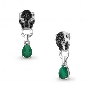 Серебряная подвеска AQUAMARINE с агатом, гидротермальным изумрудом и ювелирным кристаллом А2546109ГЧ фото