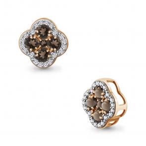 Подвеска из золочёного серебра AQUAMARINE с фианитом и кварцем А2546401А-п фото