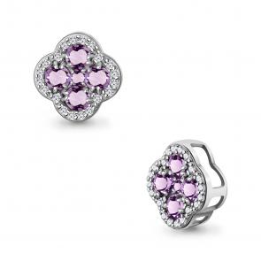 Серебряная подвеска AQUAMARINE с фианитом и аметистом А2546404А фото