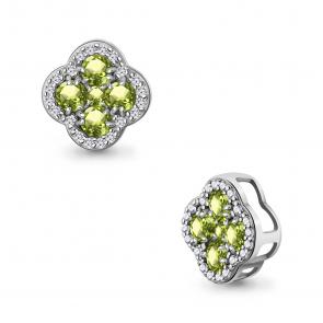 Серебряная подвеска AQUAMARINE с фианитом и хризолитом А2546407А фото