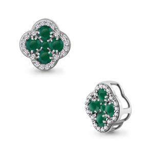 Серебряная подвеска AQUAMARINE с фианитом и агатом А2546409А фото