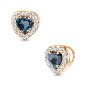 Подвеска из золочёного серебра AQUAMARINE с фианитом и Лондон топазом А2546908А-п фото