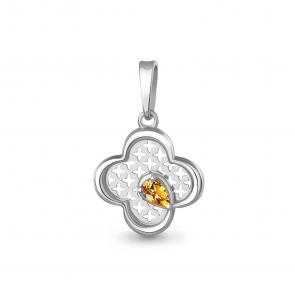 Серебряная подвеска AQUAMARINE с цитрином А2547906 фото