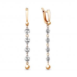 Серьги из золочёного серебра AQUAMARINE А30928-пк фото