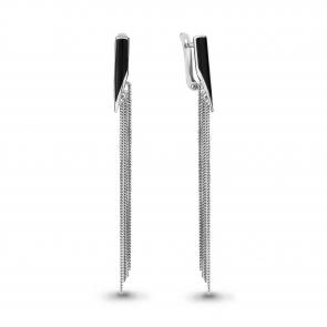 Серебряные серьги AQUAMARINE с эмалью А33273 фото