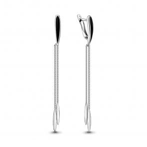 Серебряные серьги AQUAMARINE с эмалью А33358 фото