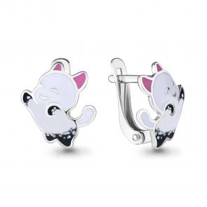 Серебряные серьги AQUAMARINE с эмалью А33471 фото