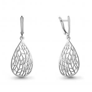 Серебряные серьги AQUAMARINE А33557 фото