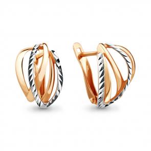 Серьги из золочёного серебра AQUAMARINE А33570-пк фото