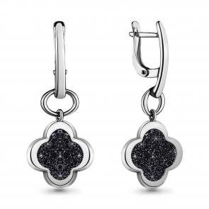 Серебряные серьги AQUAMARINE с фианитом А33602 фото