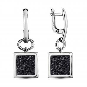 Серебряные серьги AQUAMARINE с фианитом А33603 фото