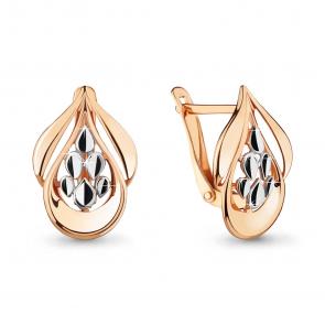 Серьги из золочёного серебра AQUAMARINE А33624-пк фото