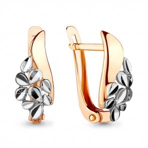 Серьги из золочёного серебра AQUAMARINE А33626-пк фото