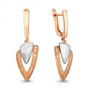 Серьги из золочёного серебра AQUAMARINE А33655-пк фото