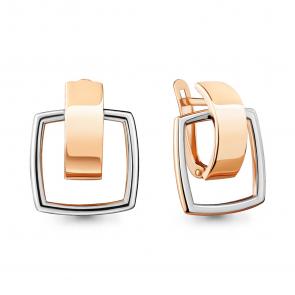 Серьги из золочёного серебра AQUAMARINE А33709-пк фото