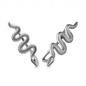 Серебряные серьги Символ года Змея AQUAMARINE А33744 фото
