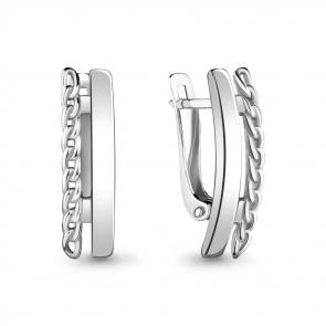 Серебряные серьги AQUAMARINE А33759 фото