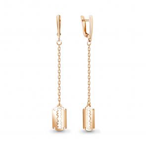 Серьги из золочёного серебра AQUAMARINE А33762-п фото