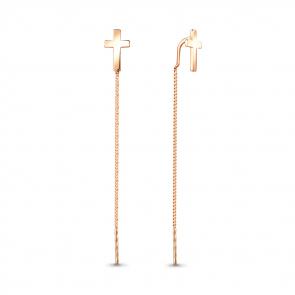 Серьги- кресты из золочёного серебра AQUAMARINE А33783-п фото