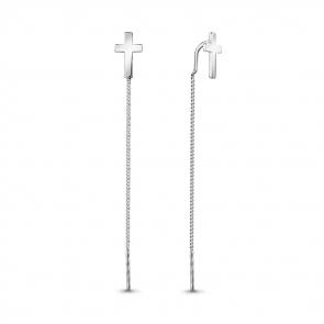 Серьги-кресты из серебра AQUAMARINE А33783 фото