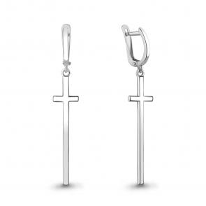 Серебряные серьги- кресты AQUAMARINE А33800 фото