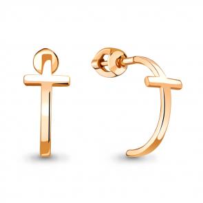 Серьги- кресты из золочёного серебра AQUAMARINE А33805-п фото