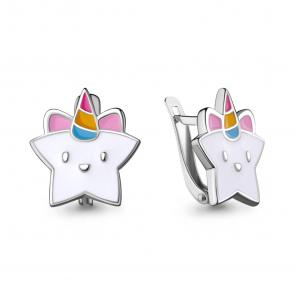 Серебряные серьги AQUAMARINE с эмалью А33823 фото