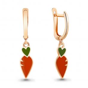 Серьги из золочёного серебра AQUAMARINE с эмалью А33851-п фото
