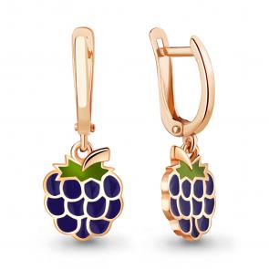Серьги из золочёного серебра AQUAMARINE с эмалью А33855-п фото