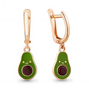 Серьги из золочёного серебра AQUAMARINE с эмалью А33856-п фото