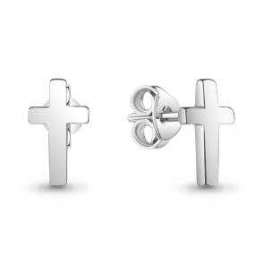 Серебряные серьги- кресты AQUAMARINE А33948 фото