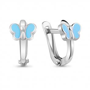 Серебряные серьги AQUAMARINE А34023 фото
