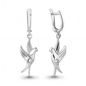 Серебряные серьги AQUAMARINE А34029 фото