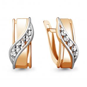 Серьги из золочёного серебра AQUAMARINE А34042-пк фото