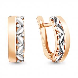 Серьги из золочёного серебра AQUAMARINE А34054-пк фото