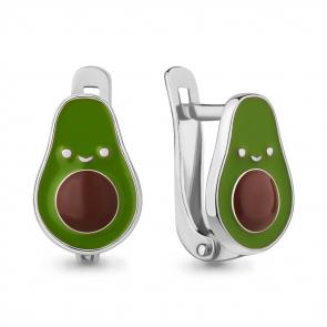 Серебряные серьги AQUAMARINE с эмалью А34146 фото